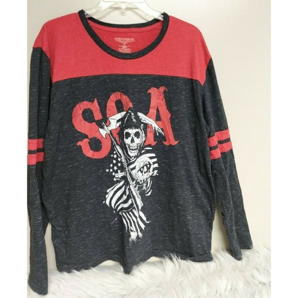Sons of Anarchy Raglan T-Shirt Men's  Graphic Print - Picture 1 of 4